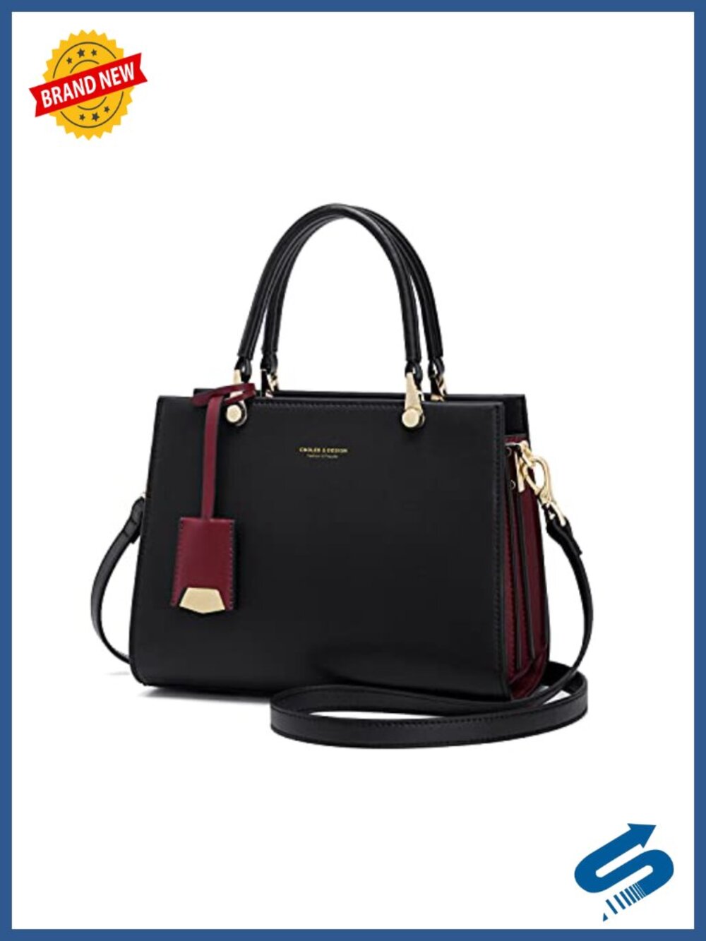 Genuine Leather Satchel Tote Handbag with Adjustable Strap
